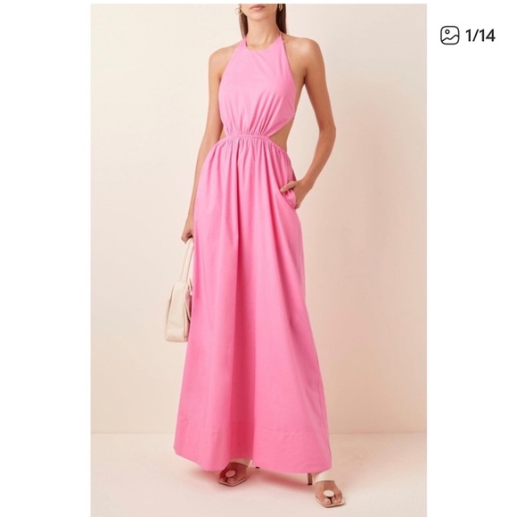 STAUD Apfel Cutout Maxi Dress - Pink Size M - Picture 6 of 11